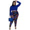 Plus Size Women's Fluoroscopy Patchwork Two Piece Outfits
